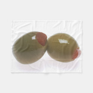 Grüne Oliven Fleecedecke