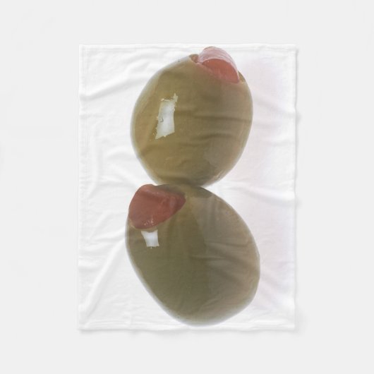 Grüne Oliven Fleecedecke (Vorderseite)