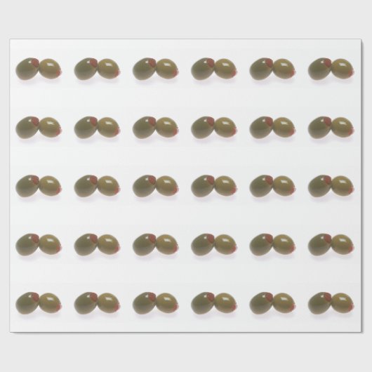 Grüne Oliven Geschenkpapier (Flach)