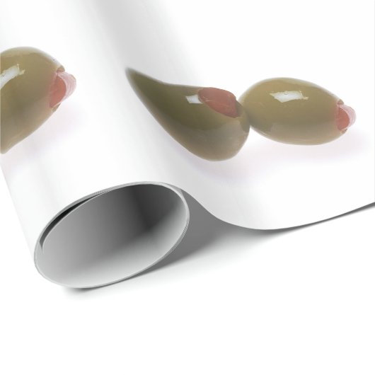 Grüne Oliven Geschenkpapier (Rolleneckpunkt)