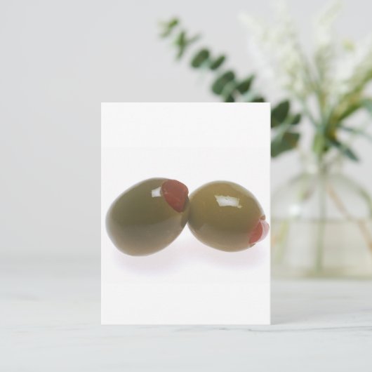 Grüne Oliven Postkarte (Stehend Vorderseite)