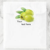 Grüne Oliven Runder Aufkleber (Tasche)