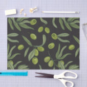 Grüne Oliven und Blätter Seidenpapier (Handwerk)