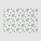 Grüne Oliven- und Olivenzweige Seidenpapier (Vorderseite)