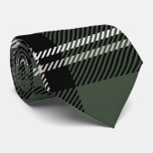 Grüne Oliven, weiche Elfenbein und schwarzer Big T Krawatte (Gerollt)