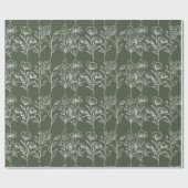 Grüne Olivenbäume Blütenblüte Rustikale Hochzeit Geschenkpapier (Flach)