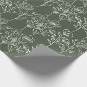 Grüne Olivenbäume Blütenblüte Rustikale Hochzeit Geschenkpapier (Ecke)