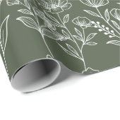 Grüne Olivenbäume Blütenblüte Rustikale Hochzeit Geschenkpapier (Rolleneckpunkt)
