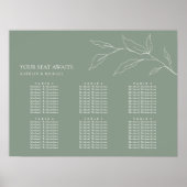 Grüne Olivenbäume Hochzeit 6 Tischsitze Poster (Vorne)