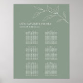 Grüne Olivenbäume Hochzeit 6 Tischsitze Poster (Vorne)