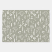 Grüne Olivenbäume Pflanze und Blumenmuster Geschenkpapier Set (Vorderseite 2)