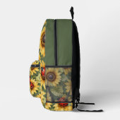 Grüne Olivenbäume Sonnenblume Lady Bug Garden Zen Bedruckter Rucksack (Rechts)