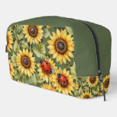 Grüne Olivenbäume Sonnenblume Lady Bug Garden Zen Waschbeutel (Rechte Ecke)