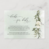 Grüne Olivenhaine Weiße Blumenbücher für Baby Begleitkarte (Vorderseite)