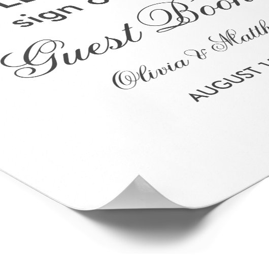 Grüne Olivenzweige. Gästebuchzeichen Poster (Ecke)