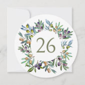 Grüne Olivenzweige Toskanische Tischnummer (Rückseite)