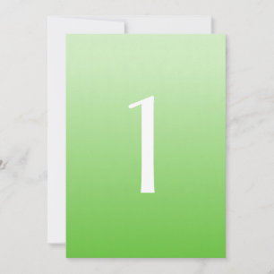 Grüne Ombre-Hochzeitstisch-Nummer Einladung