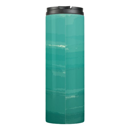 Grüne Ombre Trommel Thermosbecher (Rückseite)