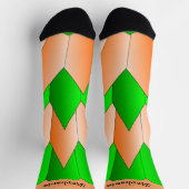 Grüne Orange Art Deco Socken (Oben)