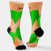 Grüne Orange Art Deco Socken (Gewinkelt)