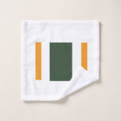 Grüne Orange Badhandtuch Set (Waschlappen)