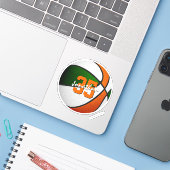 Grüne Orange Basketball-Mannschaftsfarben Jersey Z Aufkleber (Laptop mit iPhone)