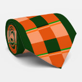 Grüne Orange Gemusterte Krawatte (Gerollt)