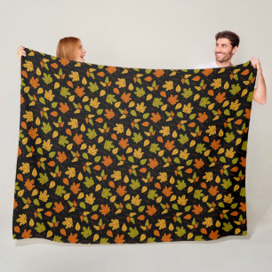 GRÜNE ORANGE GOLD FALL FALLS BLÄTTER FLEECEDECKE