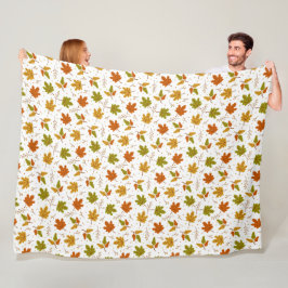 GRÜNE ORANGE GOLD FALL FALLS BLÄTTER FLEECEDECKE