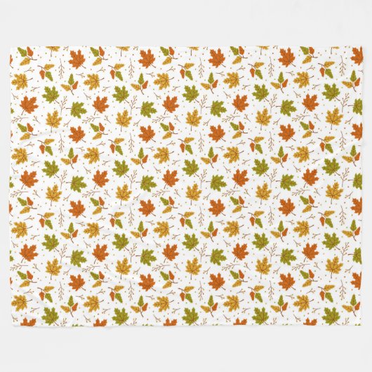 GRÜNE ORANGE GOLD FALL FALLS BLÄTTER FLEECEDECKE (Vorderseite (Horizontal))