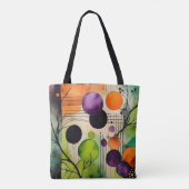 GRÜNE ORANGE LILA SCHWARZE ABSTRAKTE HALLOWEE TASCHE (Rückseite)