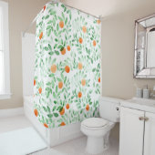 Grüne Orange Mandarine Provence Wasserfarbe Duschvorhang (Beispiel)