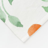 Grüne Orange Mandarine Provence Wasserfarbe Fleecedecke (Ecke)