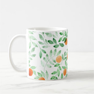 Grüne Orange Mandarine Provence Wasserfarbe Kaffeetasse