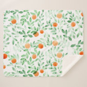 Grüne Orange Mandarine Provence Wasserfarbe Sherpadecke (Vorderseite (Horizontal))