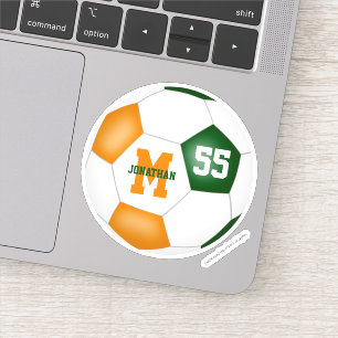 Grüne Orange Mannschaft Farben Jungs Fußball Aufkleber