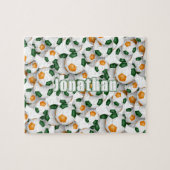 Grüne Orange Mannschaft Farben Jungs Fußball Puzzle (Horizontal)