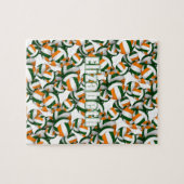 Grüne Orange Mannschaft farbig Jungs Volleyball Puzzle (Horizontal)