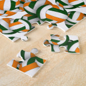 Grüne Orange Mannschaft farbig Jungs Volleyball Puzzle (Seite)