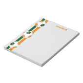 Grüne Orange Mannschaftsfarben Fußball-Coach kunde Notizblock (Rotiert)