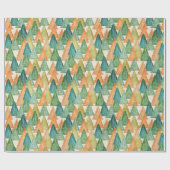 Grüne Orange Minimal Trendy PINE BAUM CHRISTMAS Geschenkpapier (Flach)