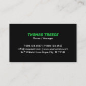 Grüne Orange Moderne Rasenpflege Landschaftsschutz Visitenkarte (Rückseite)