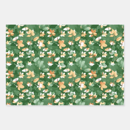 GRÜNE ORANGE TAN FALL AUTUMN GESCHENKPAPIER SET (Vorderseite 3)