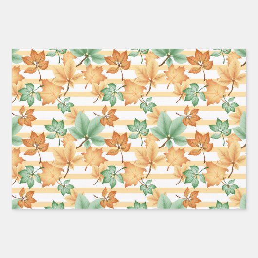 GRÜNE ORANGE TAN FALL AUTUMN GESCHENKPAPIER SET (Vorderseite)
