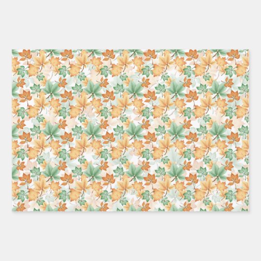 GRÜNE ORANGE TAN FALL AUTUMN GESCHENKPAPIER SET (Vorderseite 3)