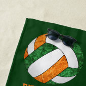 Grüne Orange Team Farben Geschenke Girl Volleyball Strandtuch (Beispiel)