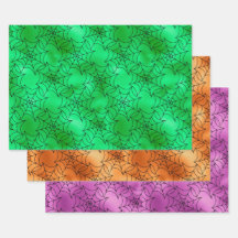 Grüne, orange und violette Spinnennetz-Muster