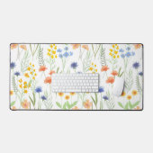 Grüne Orange Wasserfarbe Wildblume Schreibtischunterlage (Tastatur & Maus)