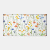 Grüne Orange Wasserfarbe Wildblume Schreibtischunterlage (Vorderseite)