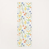 Grüne Orange Wasserfarbe Wildblume Yogamatte (Vorderseite)